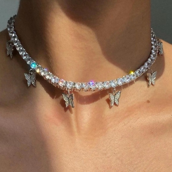 Bali Inspired Womens Sterling Silver Butterfly 16 Inch  Silver Butterfly Necklace 16inch